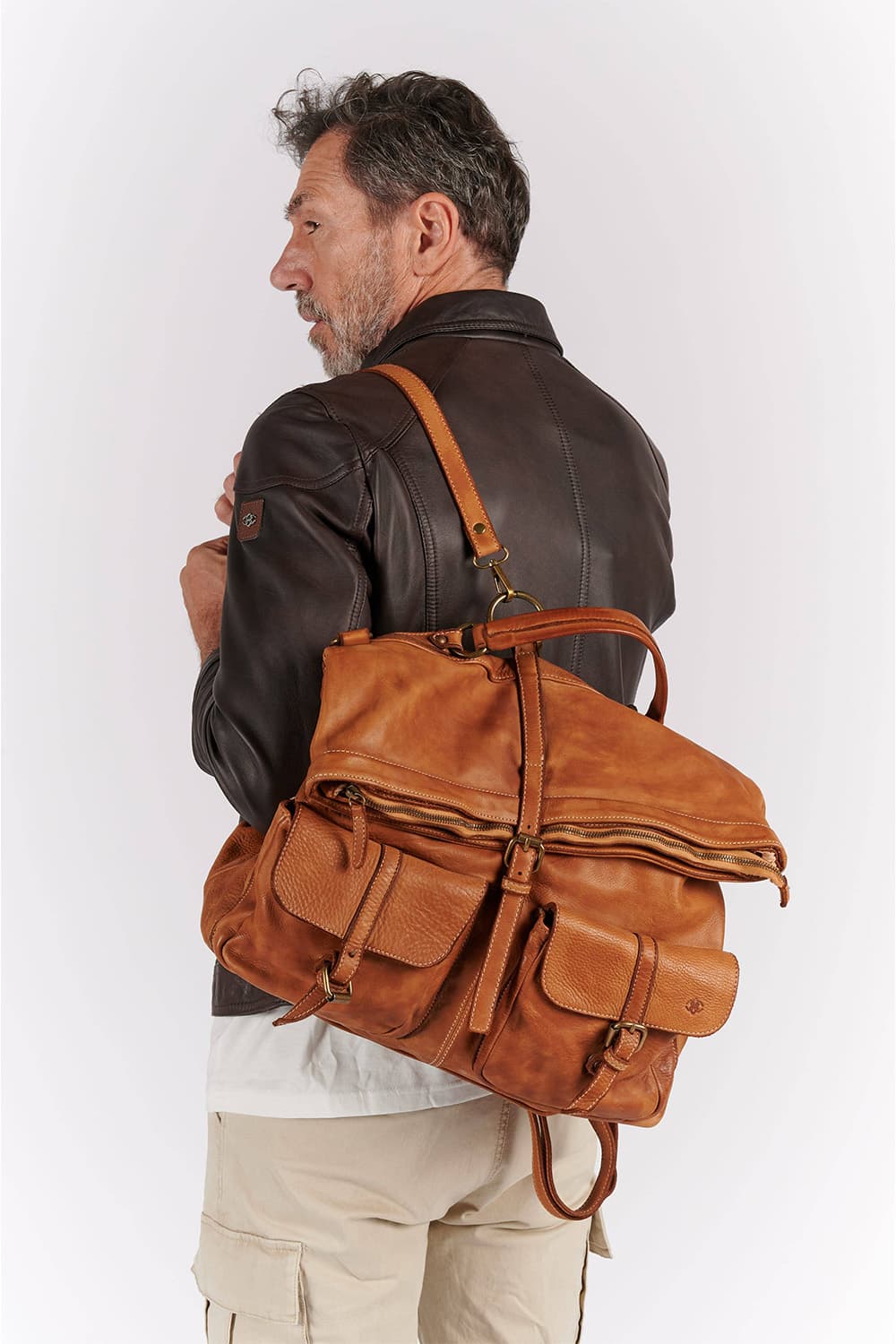 Massa backpack 100% genuine leather Made in Italy - Barone Firenze