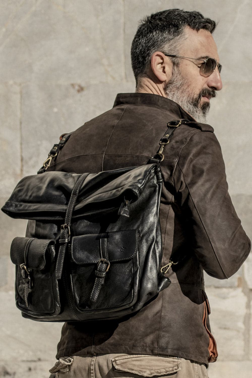 Massa backpack 100% genuine leather Made in Italy - Barone Firenze