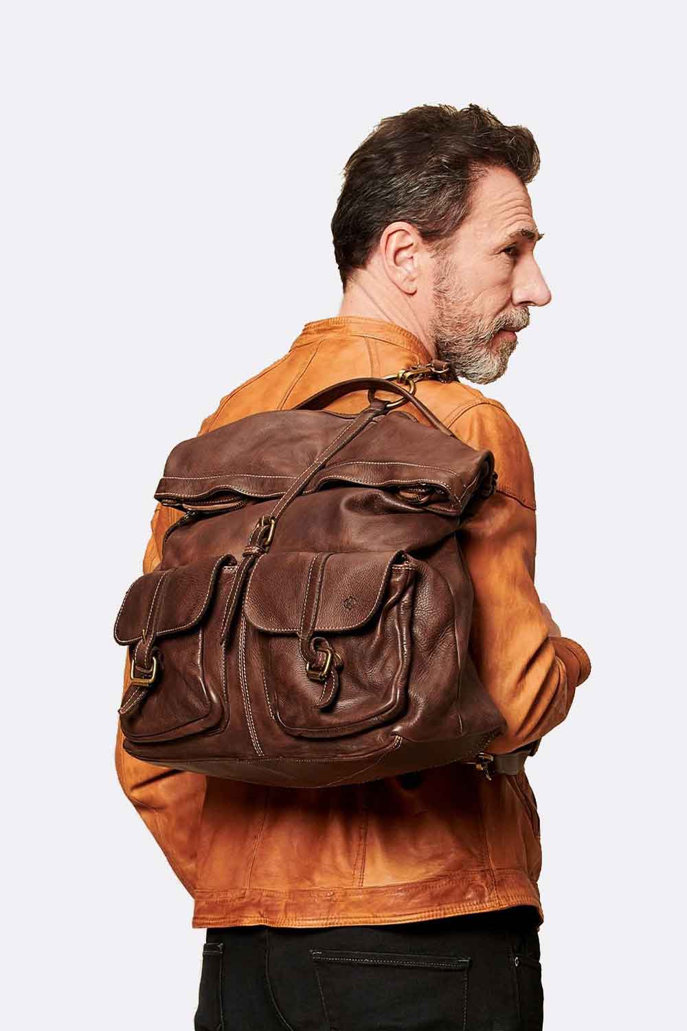 Massa backpack 100% genuine leather Made in Italy - Barone Firenze